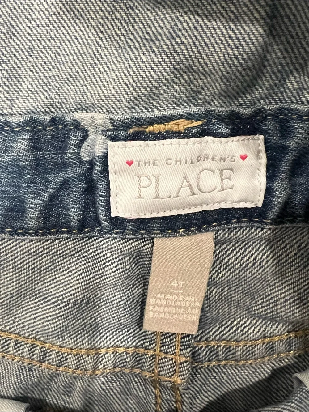 The Children's Place Blue Denim Butterfly Short Overalls
